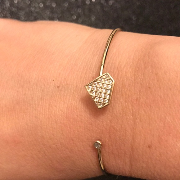 Gold bracelet w diamond shape w diamonds - Picture 3 of 3